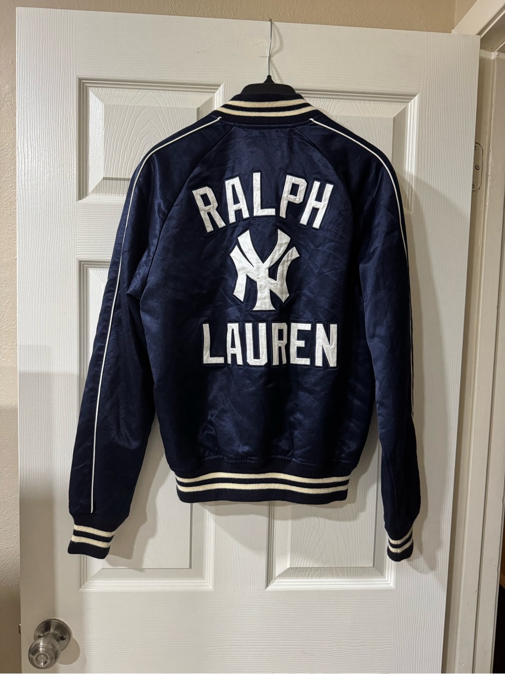 Men’s Ralph Lauren Yankees NY Limited MLB Navy Varsity Satin Jacket